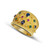 Wide Multi Gemstone Byzantine Gold Ring Wide Multi Gemstone Byzantine Gold Ring