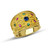 Wide Multi Stone Byzantine Gold Ring Wide Multi Stone Byzantine Gold Ring