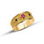 Natural Ruby Sapphire Yellow Gold Byzantine Ring Natural Ruby Sapphire Yellow Gold Byzantine Ring