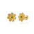 Flower Emeralds Stud Byzantine Gold Earrings Flower Emeralds Stud Byzantine Gold Earrings