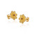 Flower Rubies Stud Byzantine Gold Earrings Flower Rubies Stud Byzantine Gold Earrings