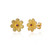 Flower Rubies Stud Byzantine Gold Earrings Flower Rubies Stud Byzantine Gold Earrings