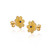 Flower Sapphires Stud Byzantine Gold Earrings Flower Sapphires Stud Byzantine Gold Earrings