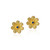 Flower Sapphires Stud Byzantine Gold Earrings Flower Sapphires Stud Byzantine Gold Earrings