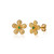Flower Stud Emerald Gold Earrings