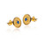 Round Blue Sapphire Gold Byzantine Earrings Round Blue Sapphire Gold Byzantine Earrings