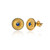 Round Blue Sapphire Gold Byzantine Earrings Round Blue Sapphire Gold Byzantine Earrings