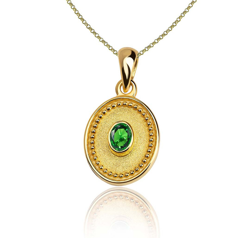 Emerald Byzantine Gold Pendant