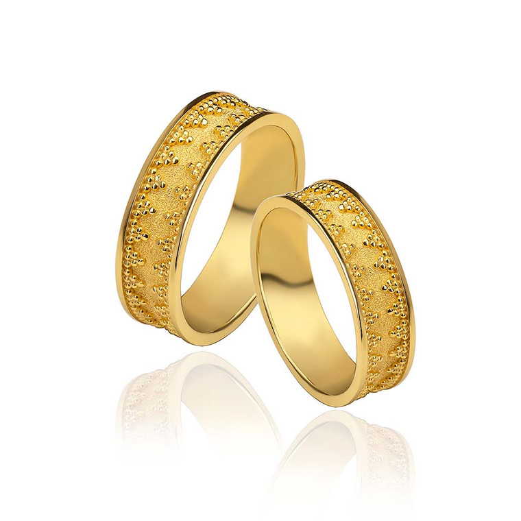 Band Byzantine Gold Ring 6mm