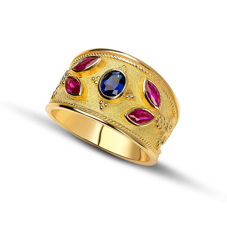 5 Stone Byzantine Gold Ring