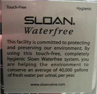 Sloan 1001521 WES31 Waterfree Urinal Wall Plate