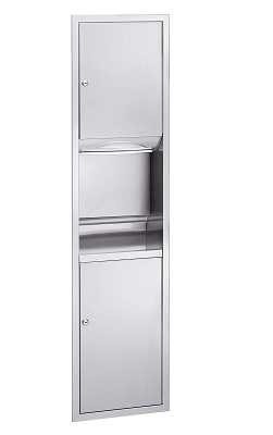 Bradley 225210 SemiRecessed Paper Towel Dispenser & Waste