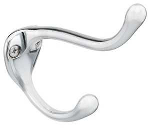 Bradley 914 Double Coat Hook, Exposed Mtg., Chrome Plated Brass