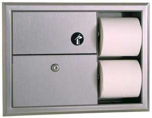 Bobrick B3094 Recessed Sanitary Napkin Disposal / Toilet Tissue