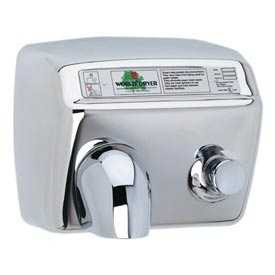 World Dryer DA54973 Push Button Hand Dryer, 208230 Volt