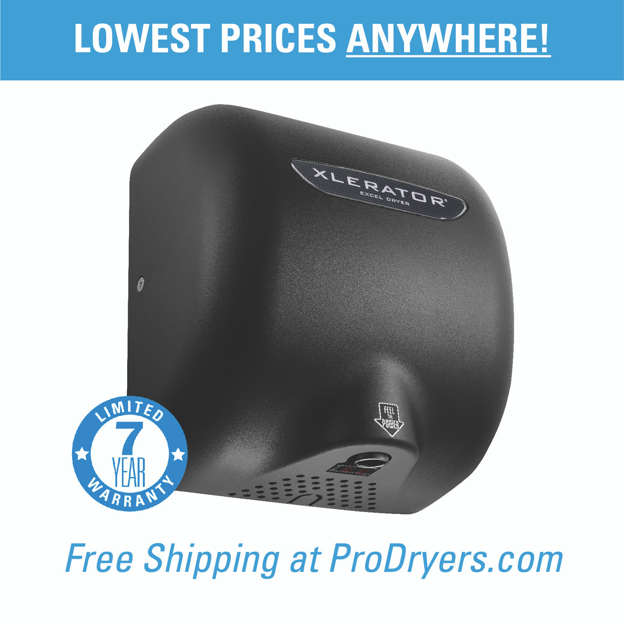 Excel Dryer XL-BL Black XLERATOR Hand Dryer | XL-SP Black