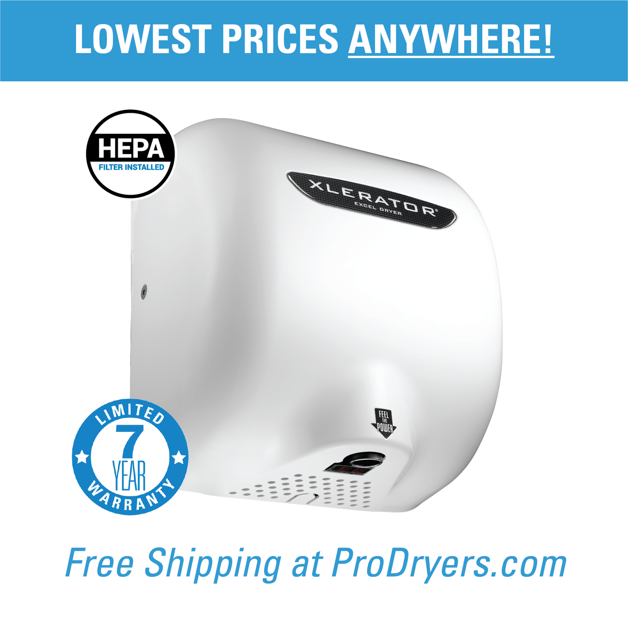 Excel Dryer XLBWH XLERATOR Hand Dryer with HEPA Filter