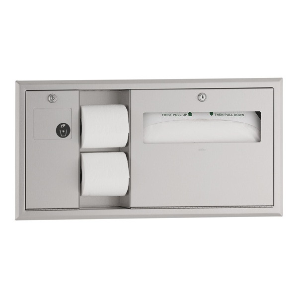 Bobrick B-3091 ClassicSeries Recessed Toilet Tissue, Seat Cover