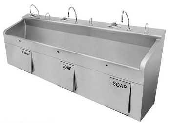Sloan ESS-3300-H-BDT Triple Station Scrub Sink
