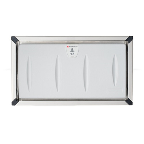 Foundations 5240259 Classic Baby Changing Station, Horizontal, Recessed Mount with Stainless Steel Flange, Light Gray