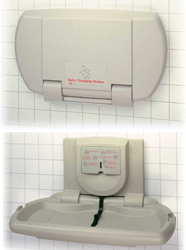 ASI 9012 Baby Changing Station, Low Price, Surface Mounted, 250 lb Capacity, Built In Sanitary Liner Dispenser