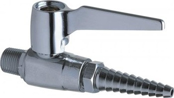 Chicago Faucets 909-LEB Ball Valve, Full Flow Laboratory Serrated Nozzle, Lever Handle, Less Index Buttons
