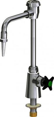 Chicago Faucets LWS1-A13-E Single Inlet Cold Water Faucet, 6" Gooseneck Spout with Atmospheric Vacuum Breaker, Full Flow Laboratory Serrated Nozzle, 2-1/2" Nylon Cross Handle