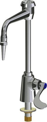 Chicago Faucets LWS11-B15-G Vandal Proof Single Inlet Cold Water Faucet, 6" Rigid Gooseneck Spout with Atmospheric Vacuum Breaker, Full Flow Laboratory Serrated Nozzle, 4" Wristblade Handle