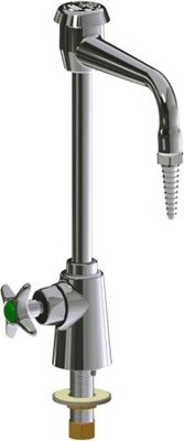 Chicago Faucets LWS21-A11-G Vandal Proof Single Inlet Cold Water Faucet for Left Hand Operation, 6" Gooseneck Spout with Atmospheric Vacuum Breaker, Full Flow Laboratory Serrated Nozzle, 2-1/2" Cross Handle