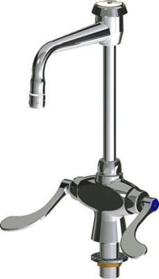 Chicago Faucets LWM1-B63-E Hot and Cold Water Mixing Faucet, 6" Gooseneck Spout with Atmospheric Vacuum Breaker, 2.2 GPM Laminar Flow Non-Aerating Outlet, 4" Wristblade Handle