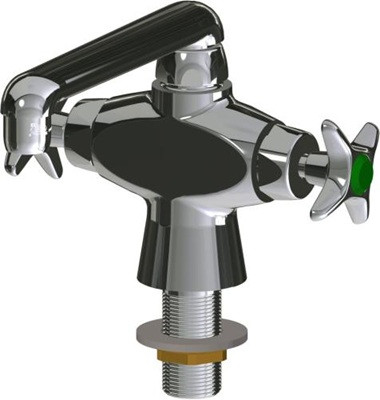 Chicago Faucets LWM1-A51-J Hot and Cold Water Mixing Faucet, 6" S Type Swing Spout, 2.2 GPM Softflo Aerator, 2-1/2" Cross Handle