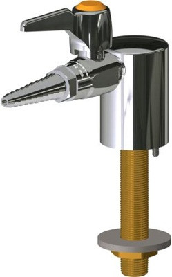 Chicago Faucets LGB1-31A-11 Turret with Single Ball Valve and Check, Vandal Proof, Full Flow Laboratory Serrated Nozzle, Lever Handle with AIR Index Button, Anti Rotational Deck Pin