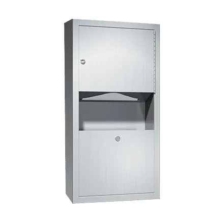 ASI 0462-AD-9 Traditional Paper Towel Dispenser and Waste Receptacle, Surface Mounted, 2 Gallon