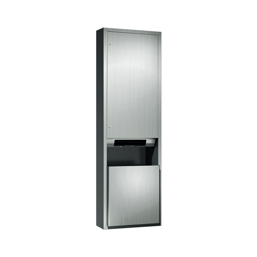 ASI 046921A-9 Traditional Automatic Roll Paper Towel Dispenser and Waste Receptacle, Battery Operated, Surface Mounted, 13.3 Gallon