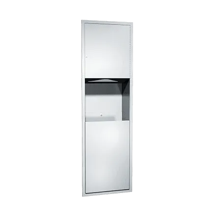 ASI 04697 Traditional Paper Towel Dispenser and Waste Receptacle, Recessed, 12 Gallon