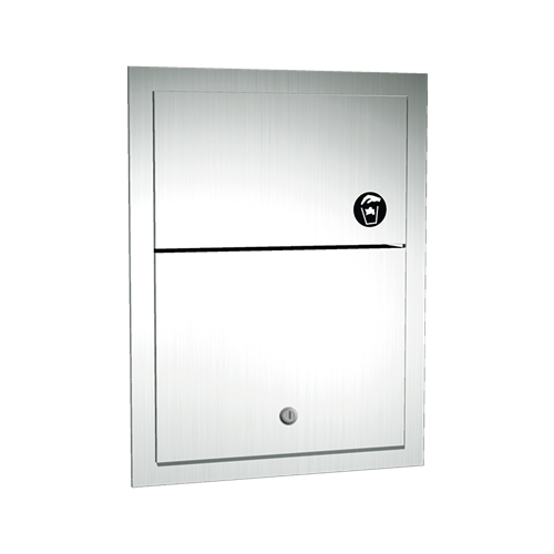 ASI 0473-1 Sanitary Napkin Disposal with Lock, Recessed, 1.5 Gallon