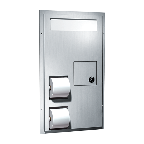 ASI 0481-HC Toilet Seat Cover and Toilet Tissue Dispenser with Napkin Disposal, Dual Access for Handicapped