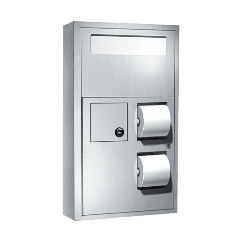 ASI 0483 Toilet Seat Cover and Toilet Tissue Dispenser with Napkin Disposal, Surface Mounted