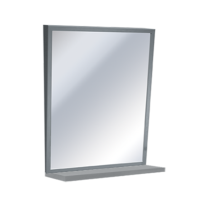 ASI 0537-1836 fixed tilt mirror with shelf, stainless steel with satin finish, 18 x 36 inch