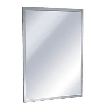ASI 0600-7236 angle frame mirror, stainless steel with satin finish, 72 x 36 inch