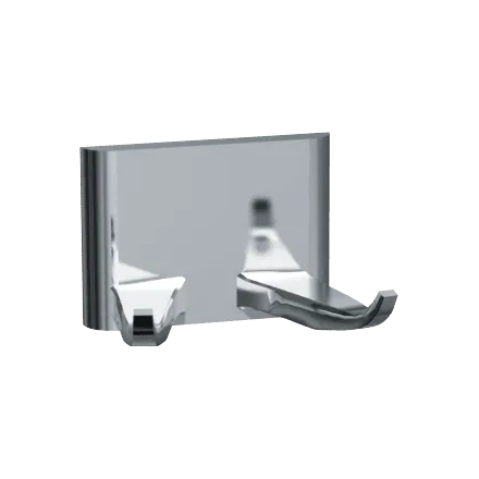 ASI 0745-Z Robe Hook, Double, Surface Mounted, Chrome Plated Zamak