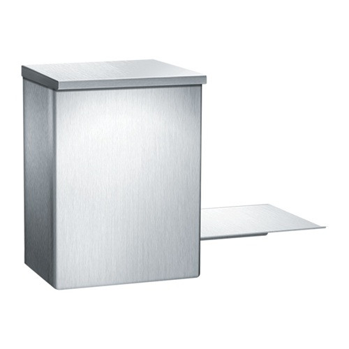 ASI 0852-SH Surface Mounted Sanitary Napkin Disposal, with Shelf, Stainless Steel with Satin Finish
