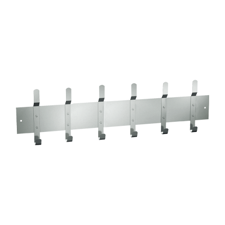 ASI 1307-6 Utility Hook Strip (6 Hooks), Surface Mounted, 56"