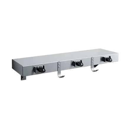 ASI 1315-3 Shelves, Utility Hook and Mop Strip with Drying Rod (2 Hooks, 3 Holders) 30"