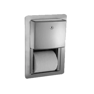 ASI 20031 Roval Twin Hide-A-Roll Toilet Tissue Dispenser, Semi-Recessed