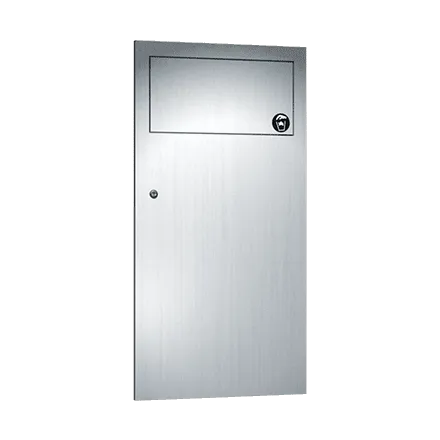 ASI 6459 Simplicity Waste Receptacle, Recessed, 4 Gallon, Stainless Steel