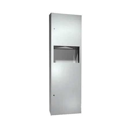 ASI 6462-2 Simplicity Paper Towel Dispenser and Waste Receptacle, Manual, Semi-Recessed, 9 Gallon