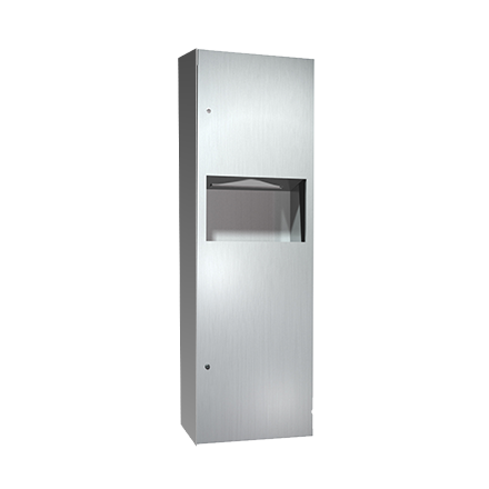 ASI 6462-9 Simplicity Paper Towel Dispenser and Waste Receptacle, Manual, Surface Mounted, 9 Gallon