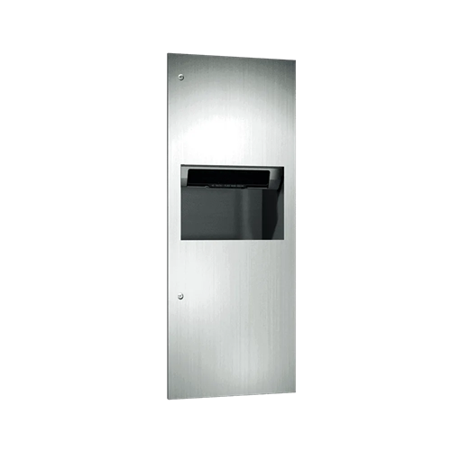 ASI 64696A Simplicity Automatic Roll Paper Towel Dispenser and Waste Receptacle, Battery Operated, Recessed, 9.9 Gallon