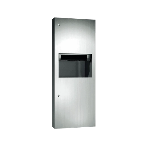 ASI 64696AC-6 Simplicity Automatic Roll Paper Towel Dispenser and Waste Receptacle, AC Powered, Semi-Recessed, 9.9 Gallon